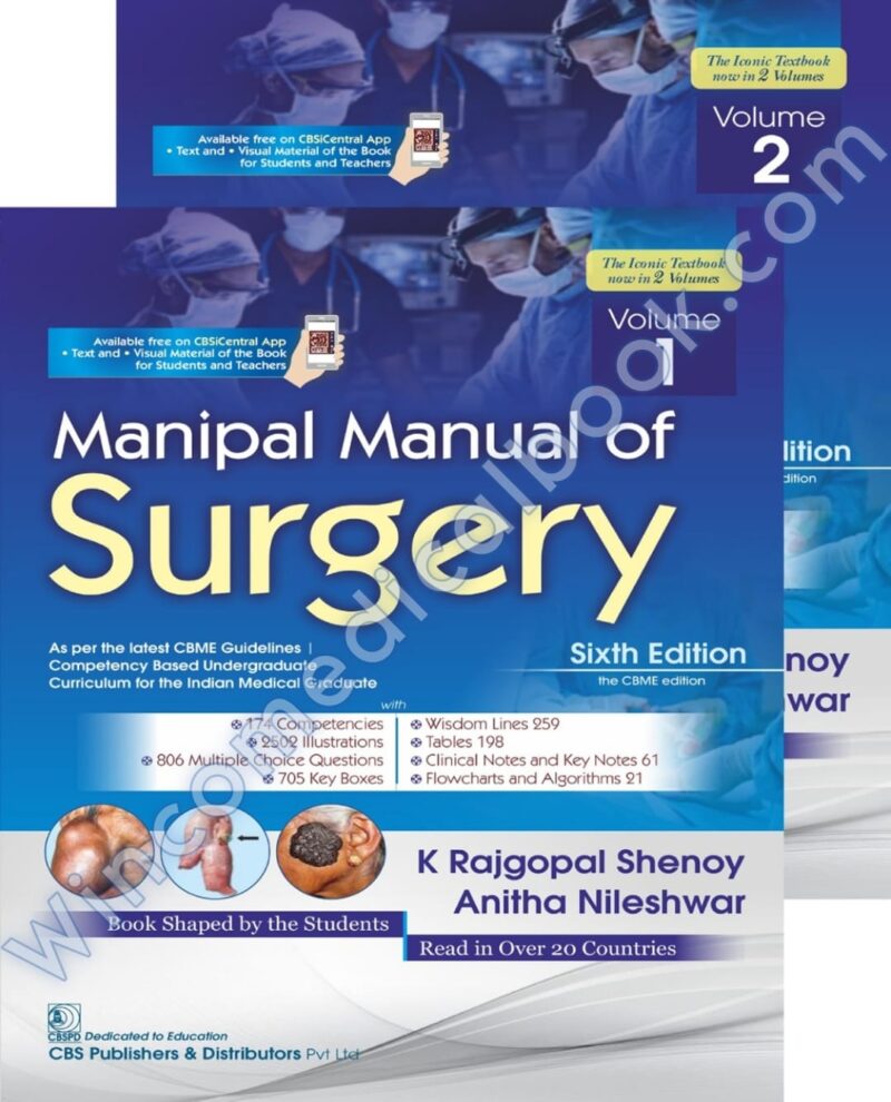 Manipal Manual Of Surgery 6th Edition 2 Vol Set (PB 2023)